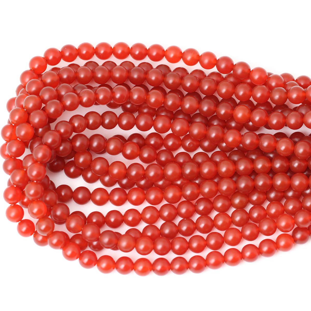 CHEAVIAN 45PCS 8mm Natural Frosted red Agate Round Loose Beads for Jewelry Making DIY Findings 1 Strand 15"