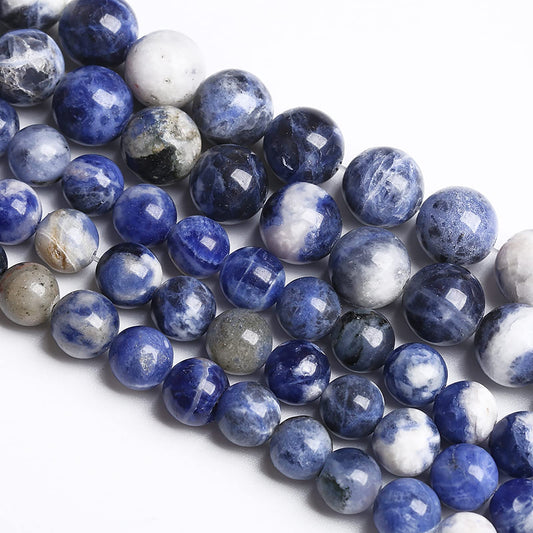 10MM 36PCS Natural Stone Blue Sodalite Round Loose Beads for Jewelry Making DIY Bracelet Necklace1 Strand