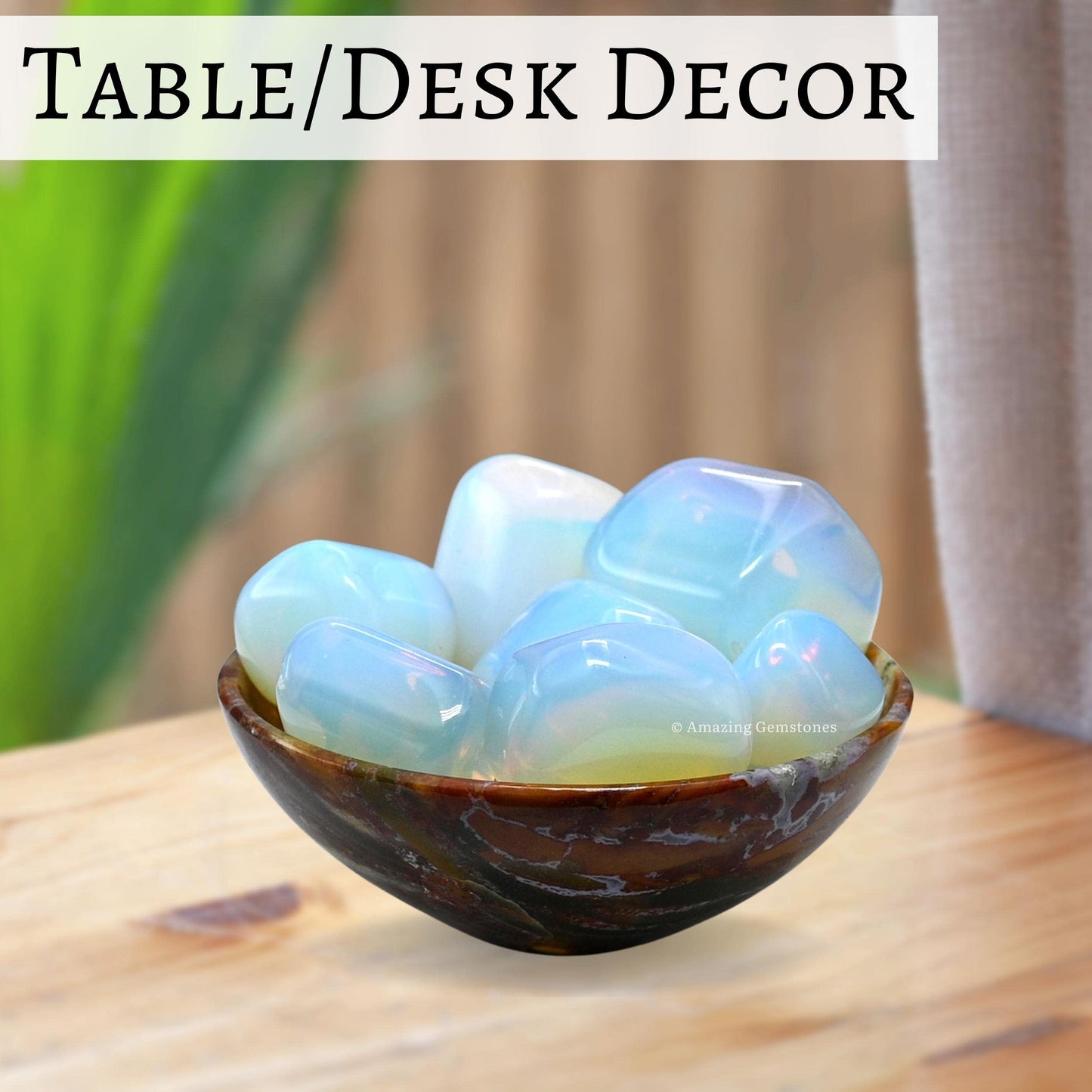 Amazing Gemstone Opalite Crystals&Healing Stones Tumbled - 1 oz Opalite Stone Gem Stones, Healing Stones for Energy Balance, Stress Relief - Premium Polished Gems Rocks for Meditation & Wellness