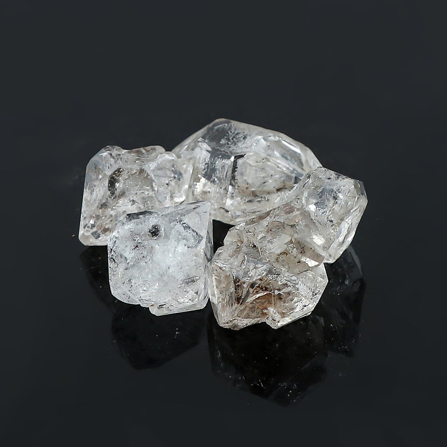 CRYSTALINES 5pcs, Wholesale Natural Raw Black Herkimer Diamond Quartz Gemstone, Double Pointed Rough Stone, DIY Jewelry Making, Bulk Loose Crystal, Wire Wrapping, Large Rocks, Gem Collection