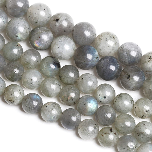 10MM 38PCS Natural Stone Gray Labradorite Larvikite Crystal Beads for Jewelry Making DIY Bracelet