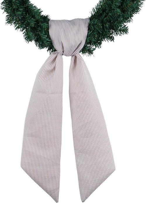 Brown Striped Wreath Sash by [Brand Name] - 5.12" Wide x 54.33" Long | Perfect for Fall & Thanksgiving Decor