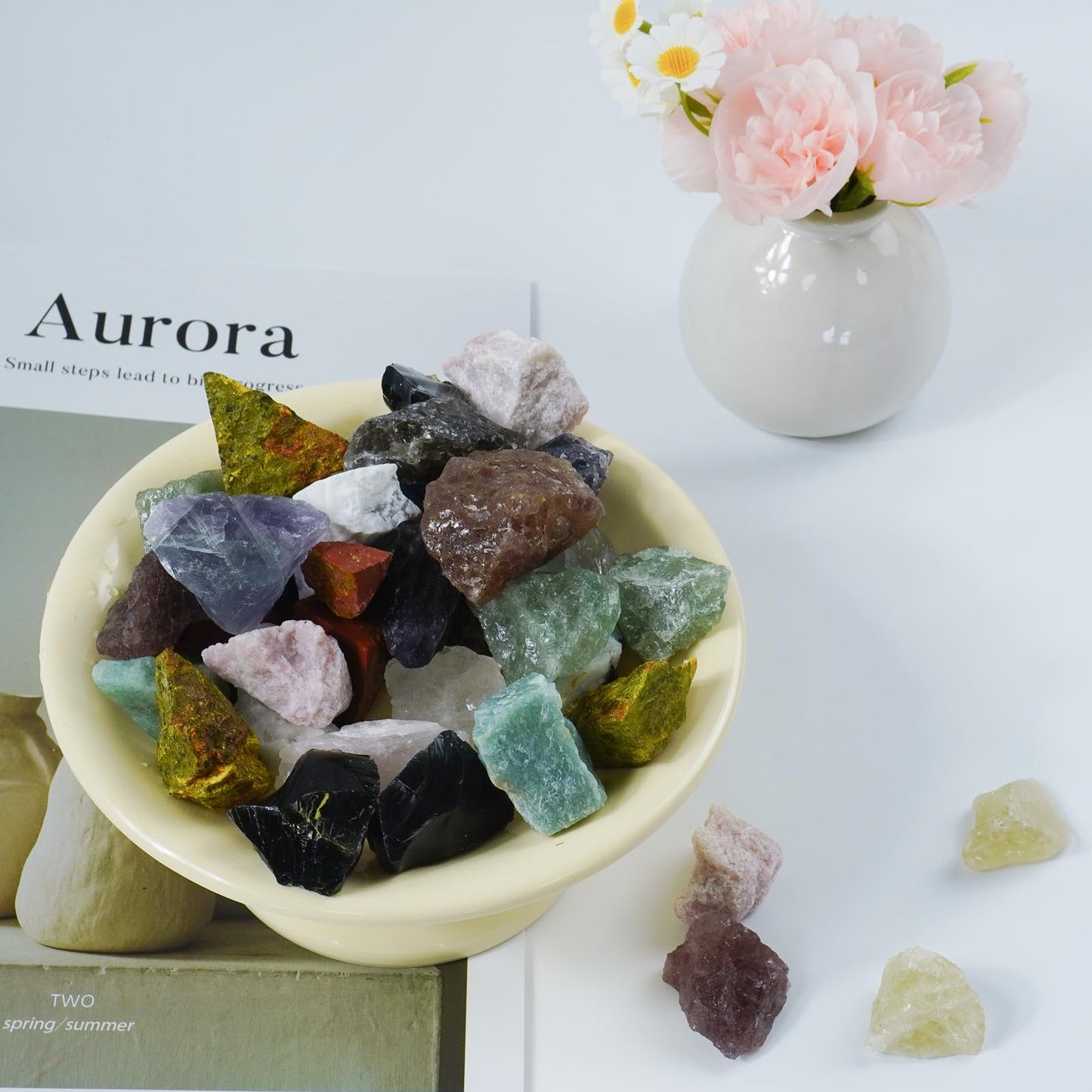 Raw Crystals, Large 1.2-2.0" Healing Crystal Natural Rough Stones for Intuition,Chakra,Meditation,Decoration,Polishing,Energy Work (Realgar Stone, 3.5oz-1.2-2.0"raw Crystals)