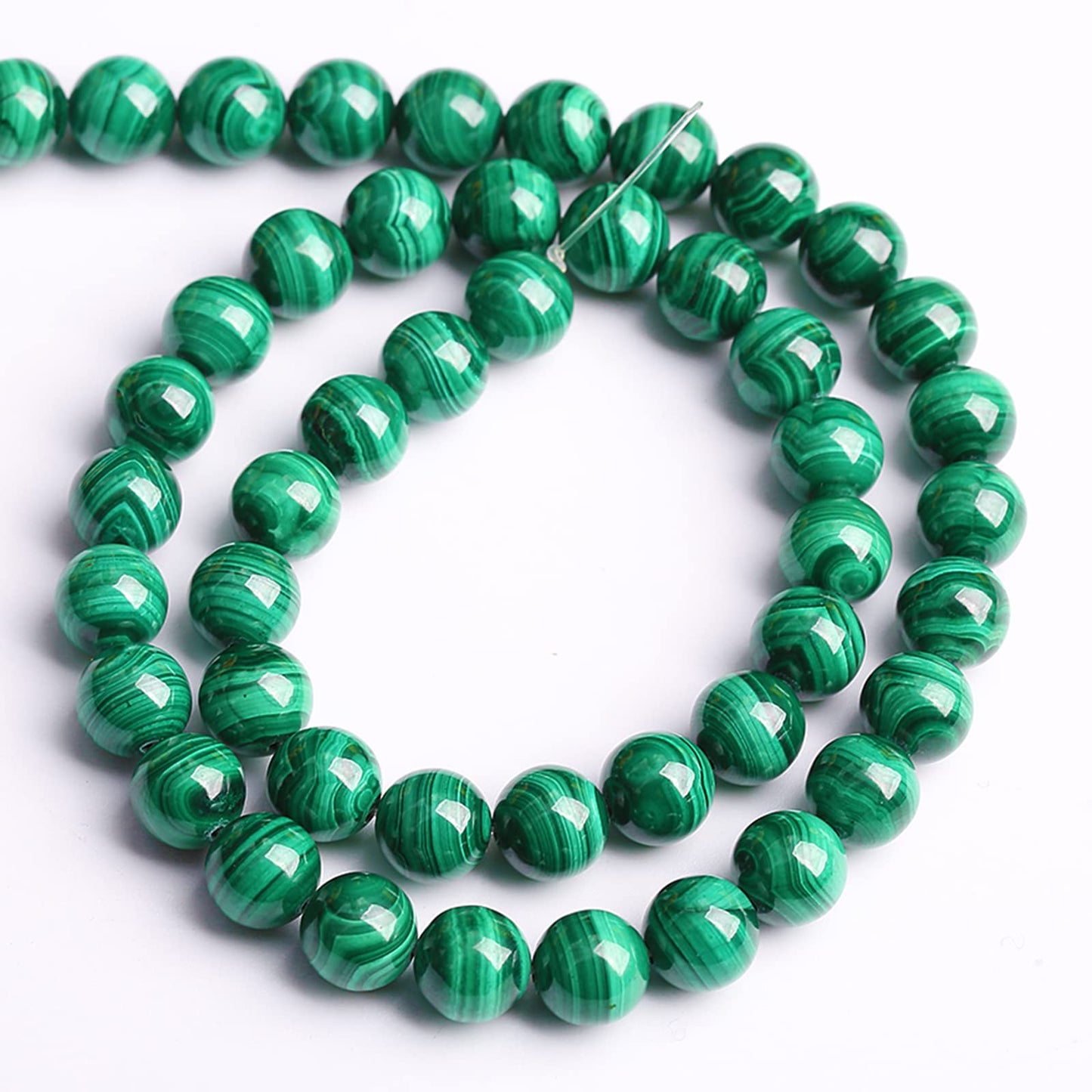 12MM 16PCS Natural Stone Green Malachite 3A Grade Gemstone Loose Beads for Jewelry Making DIY Bracelet