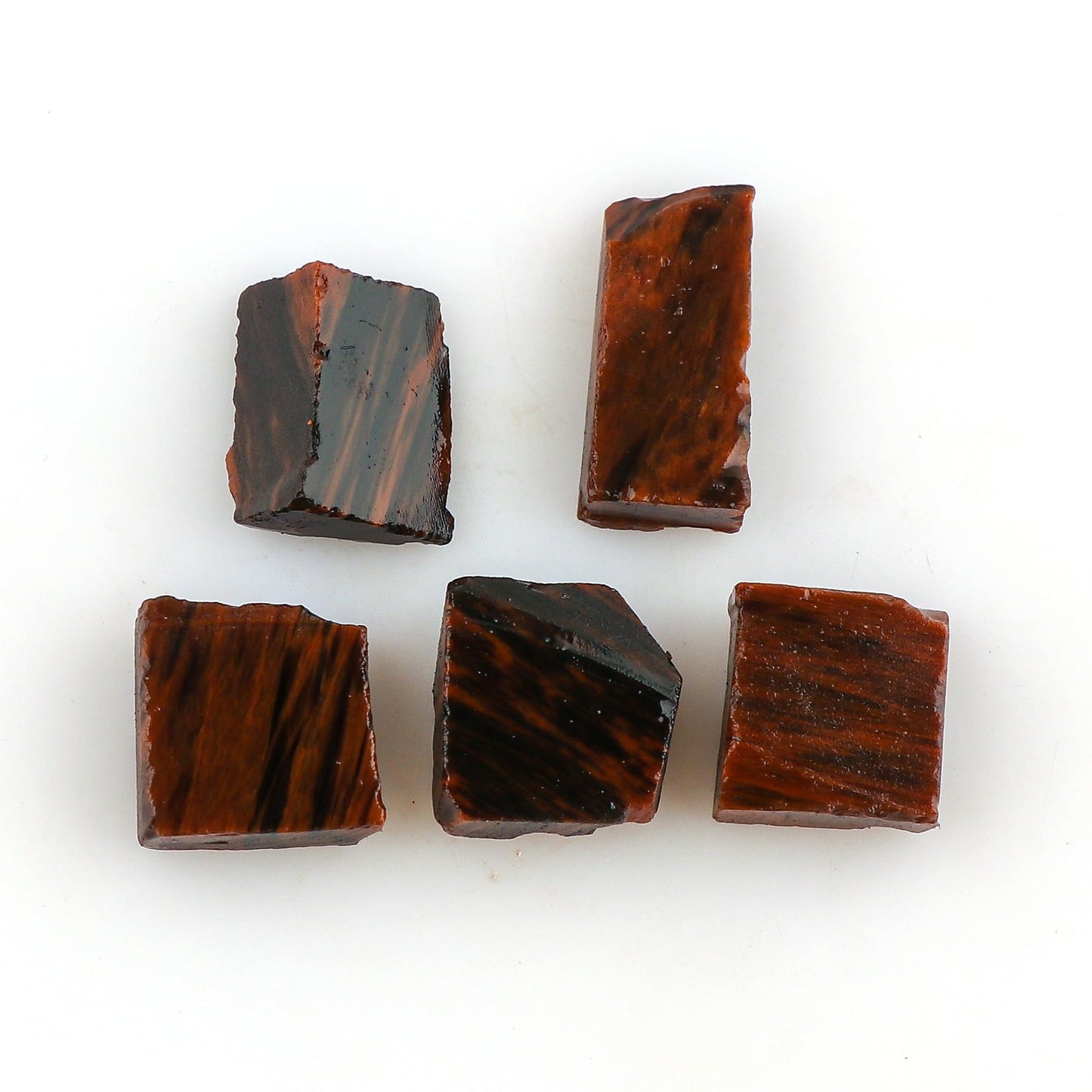 CRYSTALINES 5pcs Natural Raw Mahogany Obsidian Gemstone, Wholesale Rough Crystals, DIY-Jewelry Making, Bulk Loose Stones Supplies, Wire Wrapping, Birthstone, Gem Collection