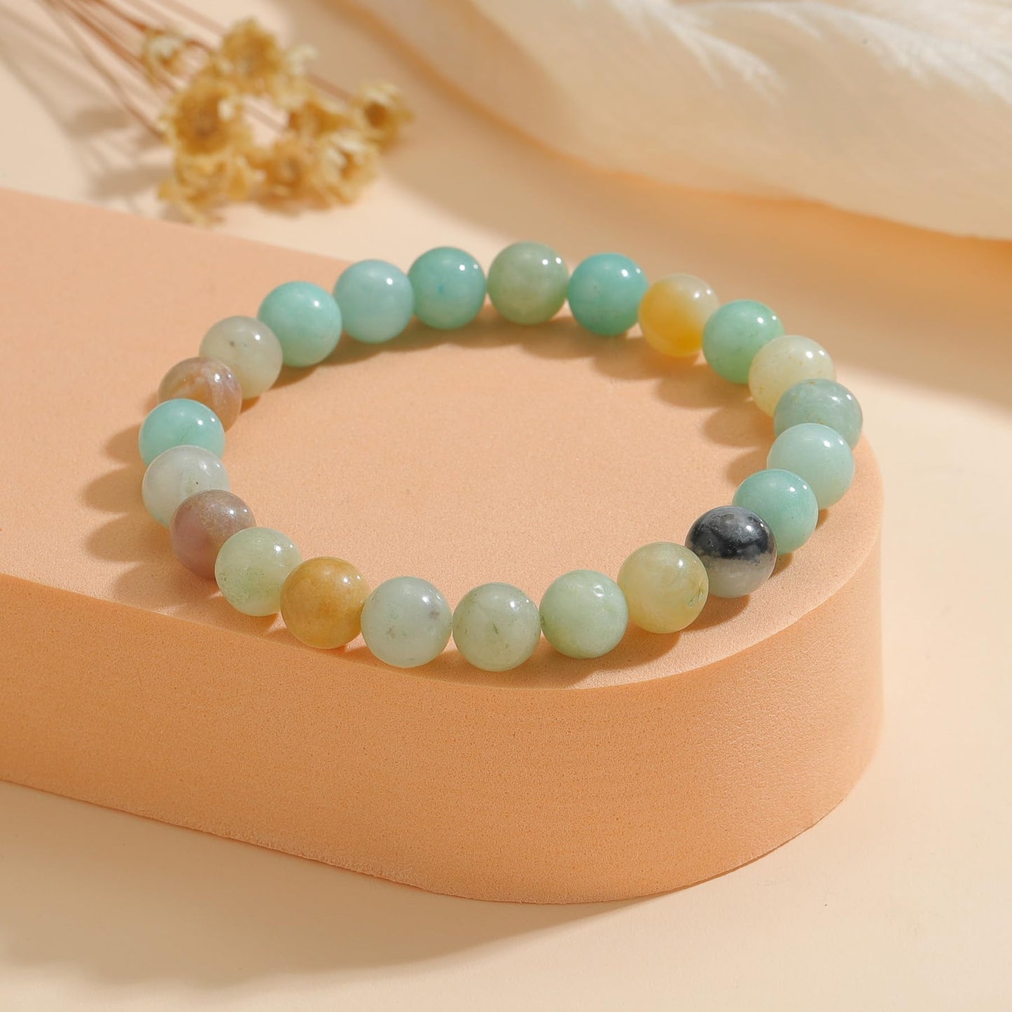 Udolfly Womens Crystal Beaded Bracelets for Women Men Protective Energy Bracelet Natural Gemstone Bead Bracelet 4mm Amazonite