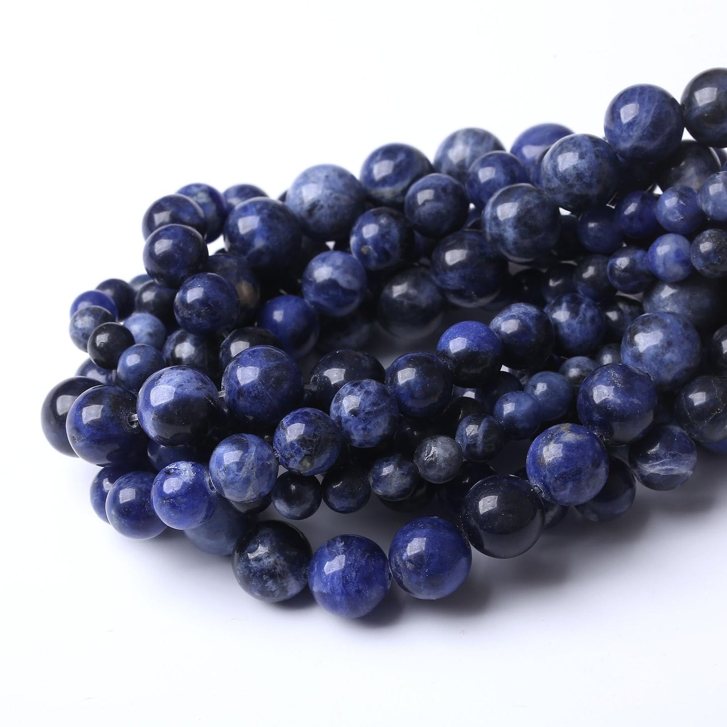 90PCS 4MM Natural Bule Sodalite Stone Beads Energy Healing Beads for DIY Jewelry Bracelet Necklace Making for Jewelry Making15Inch