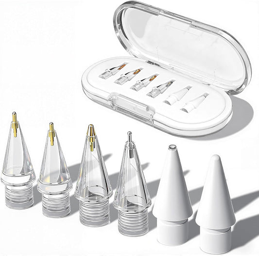 BCAVME Pro/1st Gen/2nd Set Upgraded Replacement Tips for Apple Pencil Gen/USB-C with Storage Case, wear-Resistant Mix