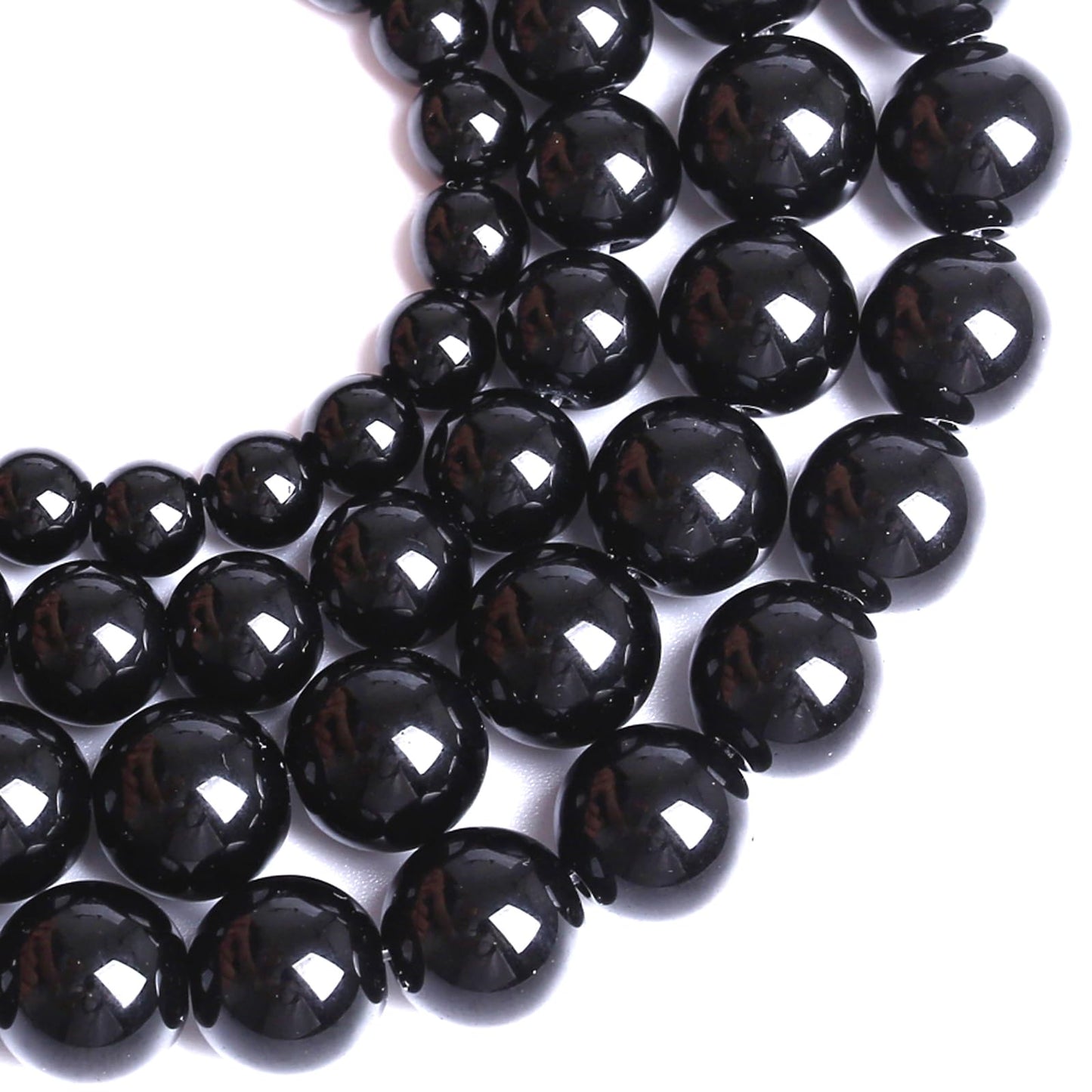 4MM Natural Black Agate Gemstone Beads Round Loose Stone Beads for Jewelry and Bracelets Making 180pcs 2 Strands 32"