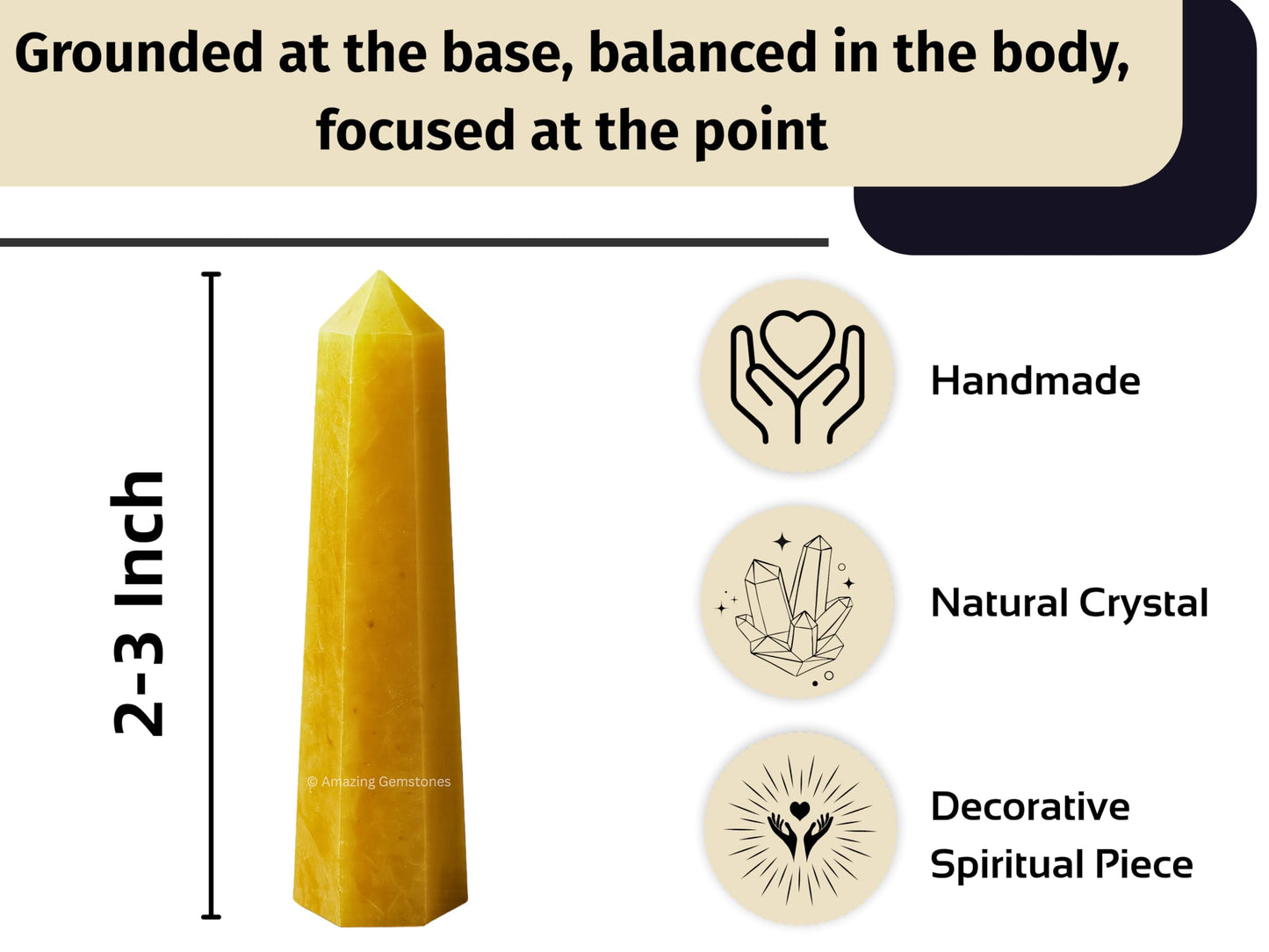 Amazing Gemstone Yellow Aventurine Crystal Towers - Natural Healing Crystal Point Obelisk for Reiki Healing and Crystal Grid (2" to 3" Inch)