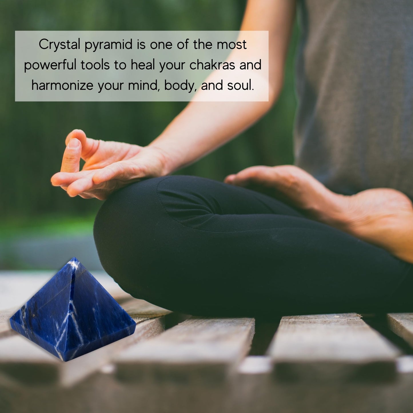 Amazing Gemstone Sodalite Pyramid Crystal Healing Stones - 1" Great Pyramid Figurine of Natural Stone Pyramid for Meditation, Reiki, Chakra Balancing and Crystal Pyramids Grid