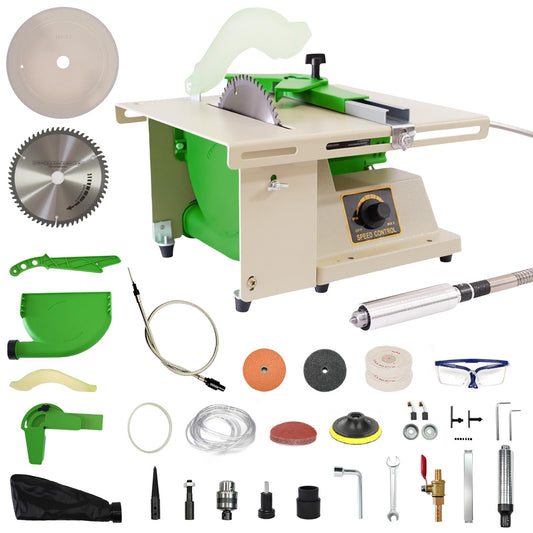 1380W Lapidary Saw Machine, 110V Adjustable Speed Lapidary Equipment with Water Cooling & Flexible Shaft, Gemstone Cutting, Grinding, Polishing for Jewelry DIY, Jade & Agate Craft