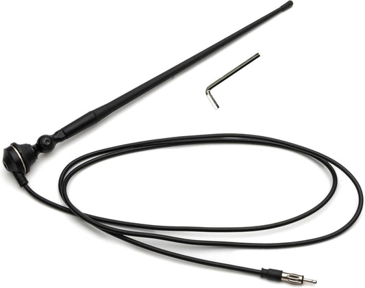AntennaMastsRus 15 Inch - Black AM-FM Rubber Ducky Antenna Kit fits Kubota Backhoe Excavator Loader Skid Steer Tractor