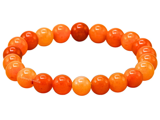 Amazing Gemstone Crystal Bracelet for Women Men's Gifts - Protection Healing Crystal Bracelet - 8mm Gemstone Beaded Stretchable Bracelet Pulseras Para Hombres Mujer Stocking Stuffers Mothers Day Gift (Red Aventurine)