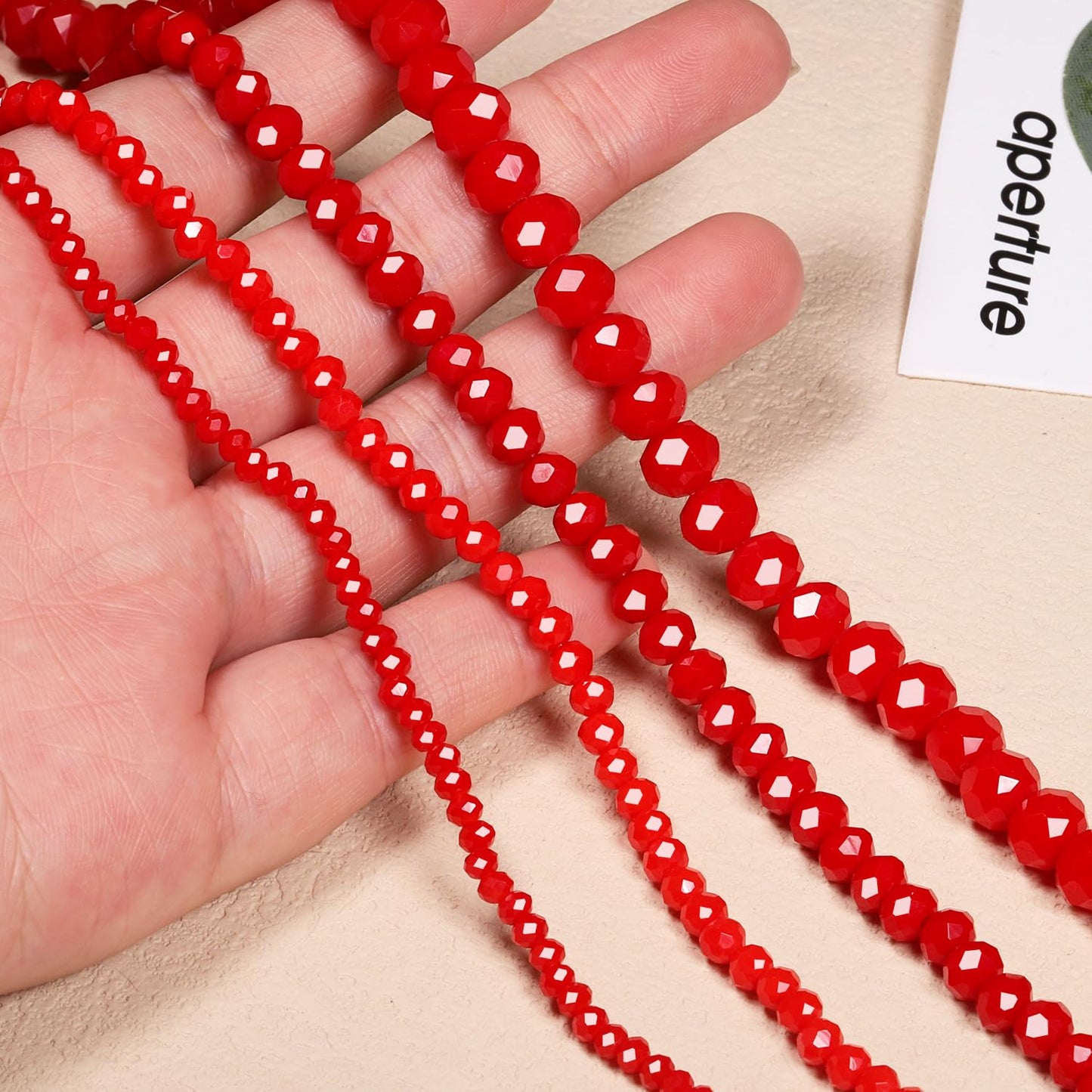 NITOPUPU 500pcs 6mm Crystal Glass Beads for Jewelry Making Faceted Rondelle Flat Porcelain Beads for Bracelets Necklace Earrings DIY Crafts (Red Porcelain Bead)