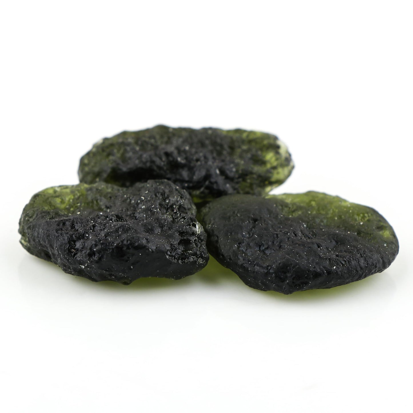 CRYSTALIS (3pcs) (20+gm) Raw Synthetic Moldavite, High Grade Loose Gemstone Wholesale Bulk Rough Jewelry Making Supply, Chakra Stones, Wire Wrapping, DIY, Gem Collection (20-30mm)
