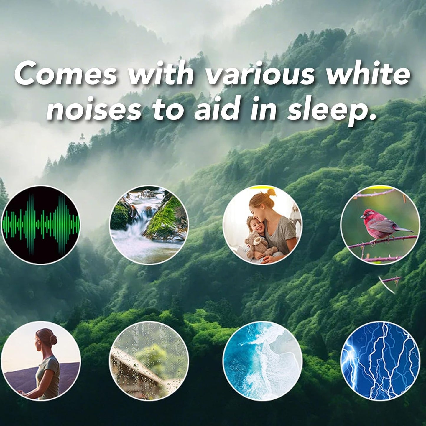 Decumeby Settings Pillow Speaker, White Noise Bluetooth Sleep Speaker, HiFi Stereo Sound Memory Card Playback with Dual