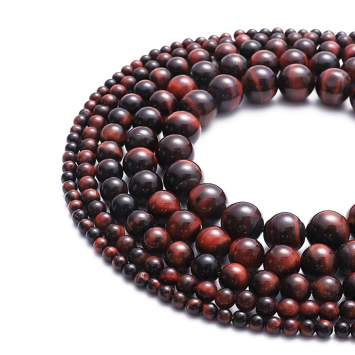 BEADIA Natural Red Tiger Eye Stone Round Loose Semi Gemstone Beads for Jewelry Making 6MM 61PCS