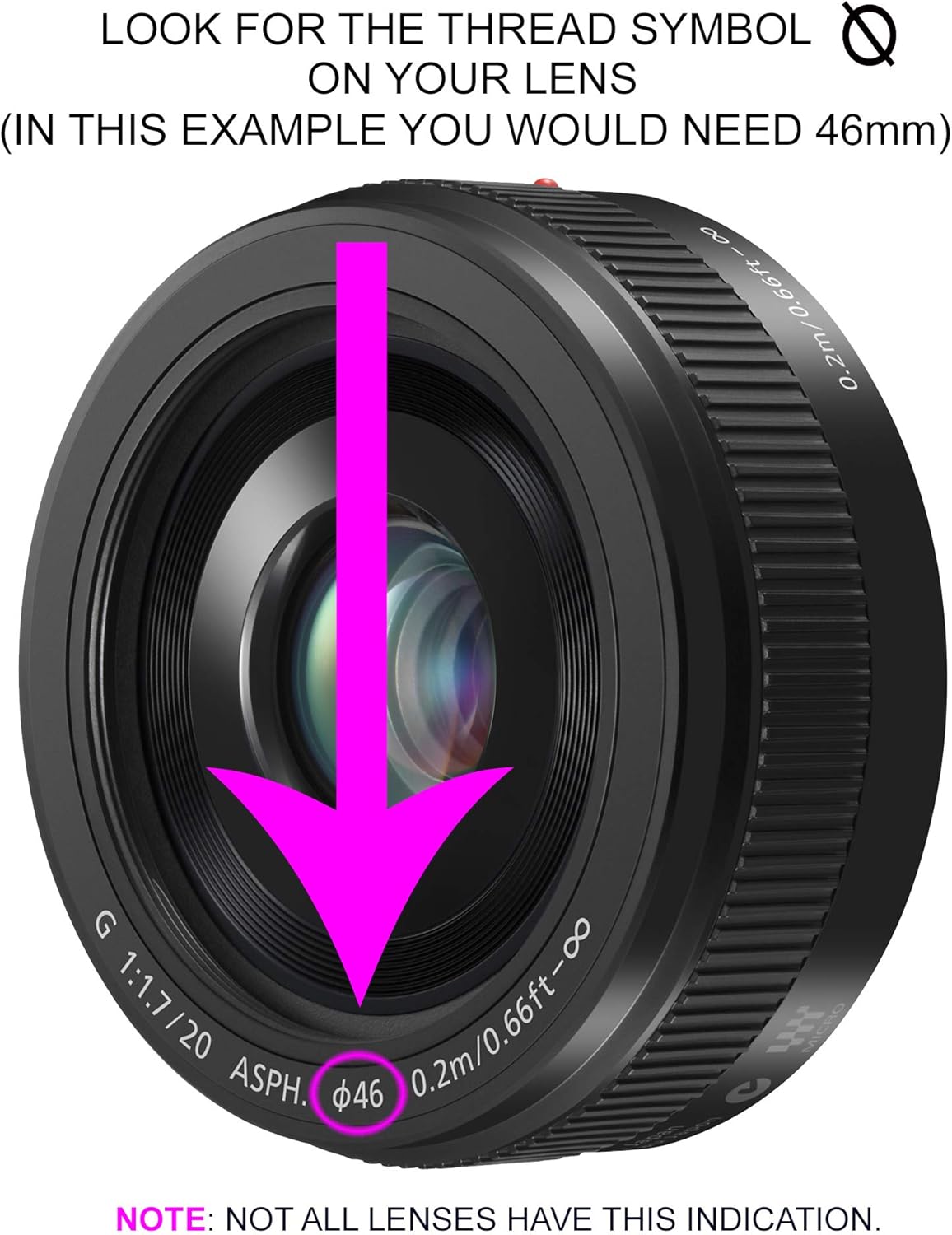 Digital Nc Pinch GH4 (62mm) Lens Cap Center for Panasonic LUMIX + Lens Cap + Microfiber Cloth