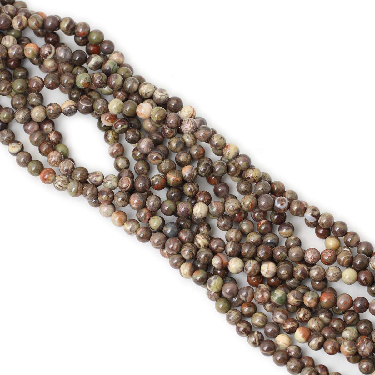 CHEAVIAN 60PCS 6mm Natural Patterned Agate Round Loose Beads for Jewelry Making 1 Strand 15 inches