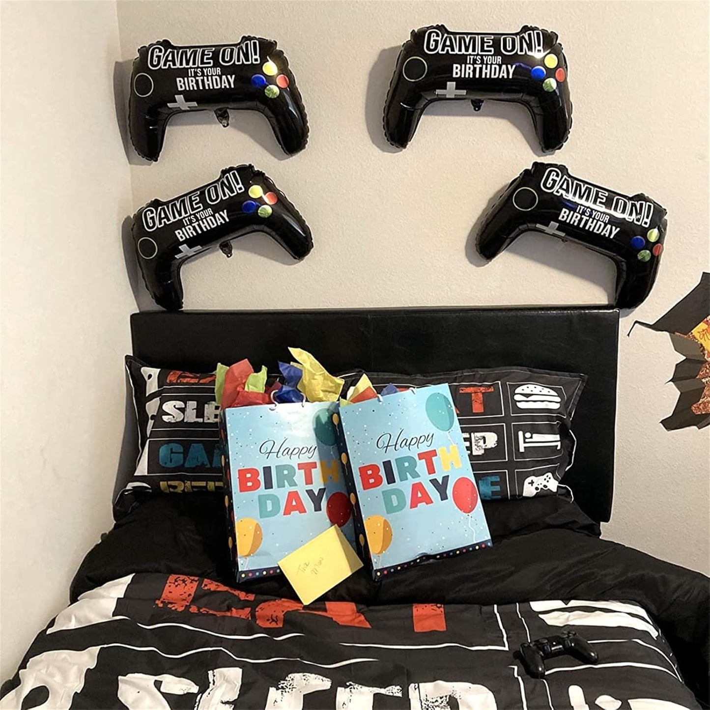 Skiennix Video Game Party Balloons - Giant Controller Mylar Foil | 5-Piece Set for Kids' Birthday Decor