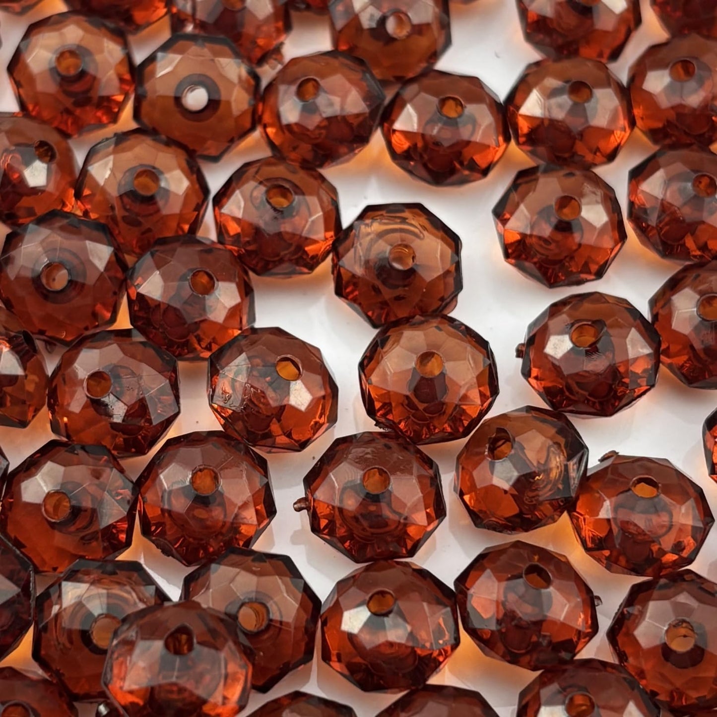 YHYPOCI 200pcs 10mm Acrylic Crystal Beads, Faceted Rondelle Acrylic Spacer Beads for Wind Chimes Bracelet Necklace Earring Keychain Jewelry Making DIY Crafts(Dark Coffee)