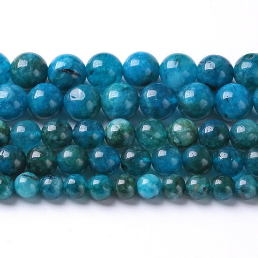 120PCS 6MM Blue Apatite Spacer Loose Beads for Jewelry Making DIY Bracelet Necklace 2 Strands