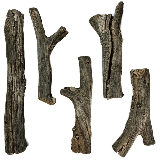 Midwest Hearth Deluxe Decorative Branch and Twig Set | Cast from Real Logs and Hand Painted in USA (Driftwood 5-Piece)