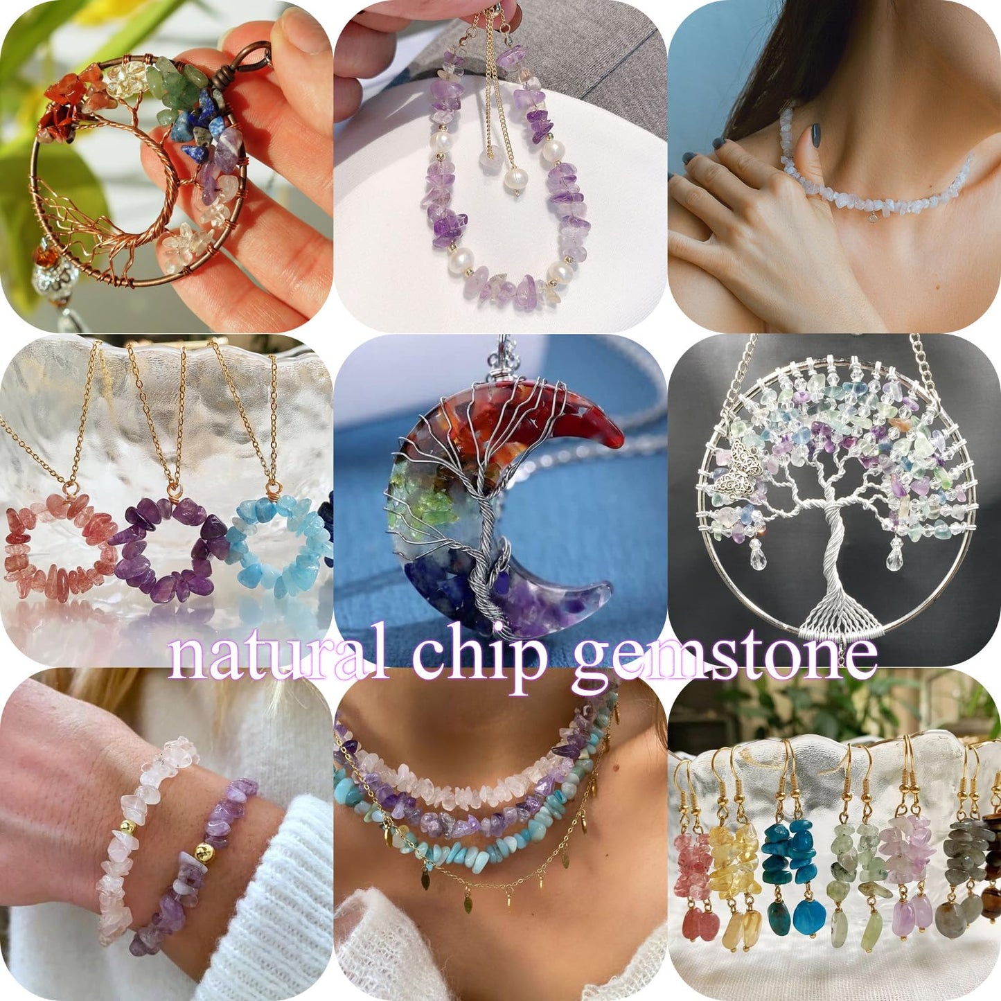 400pcs Natural Chip Stone Beads for Jewelry Making Strawberry Quartz 5-8mm Irregular Gemstones Healing Crystal Loose Rocks Bead Hole Drilled for Ring Earrings Necklace Bracelet Making DIY Art Crafts