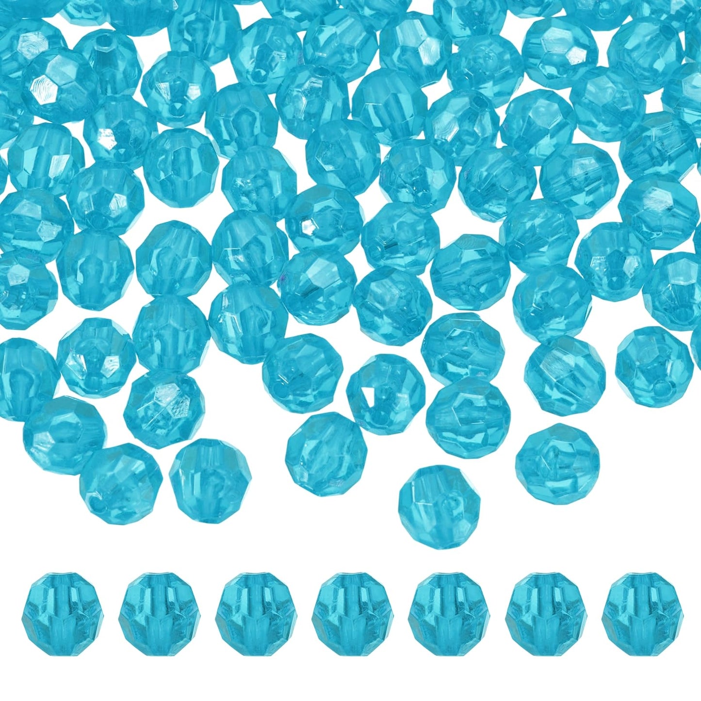 MECCANIXITY 400pcs Czech Faceted Bicone Beads 8mm Glass Spacer Bead Bulk for Jewelry Making & DIY Craft, Deep Lake Blue