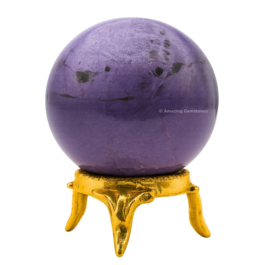 Amazing Gemstone Stichtite Crystal Ball with Stand - 2 Inches Crystal Sphere Meditation Balls for Witchcraft and Decorative Balls