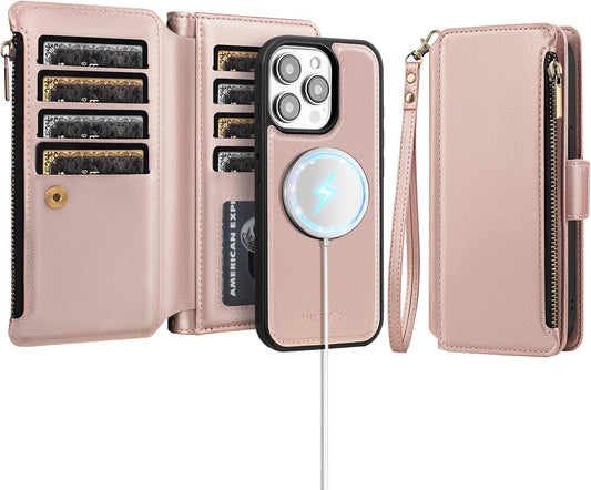 Antsturdy 2 1 12 6.1"/12 Compatible with Magsafe Magnetic in Detachable iPhone Pro Wallet Case with Credit Card Holder