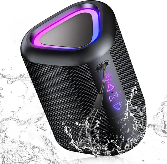 aowoka 2025 5.4, 24H IPX7 Bluetooth Speaker, Portable Wireless Speakers with Led Light, Bluetooth Playtime, Enhanced