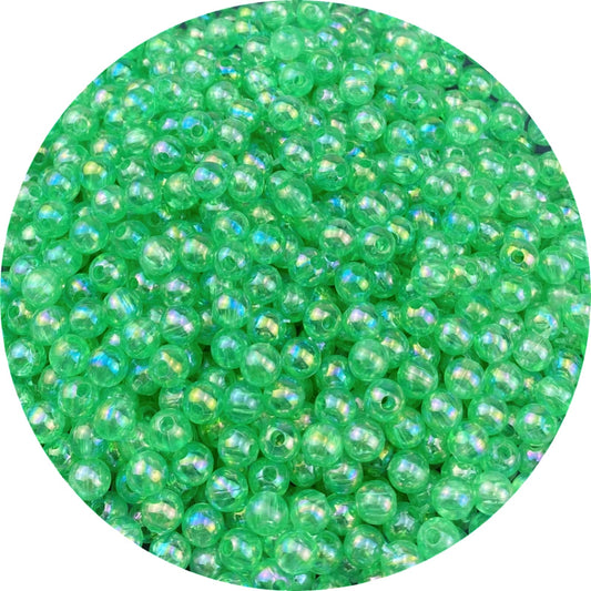 1000 Pcs 6mm Acrylic Round Beads AB Colors Round Spacer Beads for Earring Bracelet Necklace Key Chains Jewelry DIY Craft Making(Green AB)