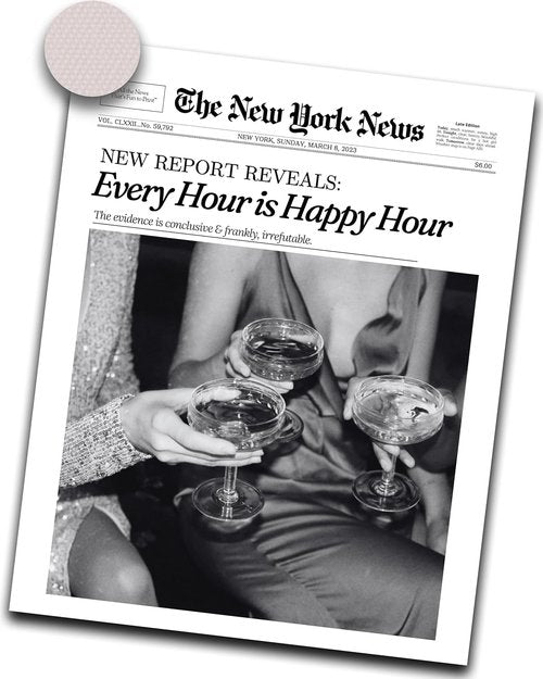 iHery Black Wall Art Print - Trendy Happy Hour New York Design | 12x16in Unframed Canvas for Home Décor