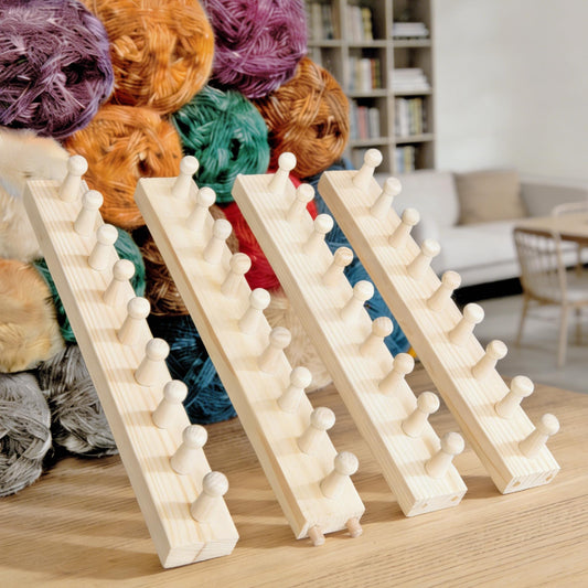 FOBEVTEF 53.9'' DIY Chunky Knit Blanket Loom, Wooden Loom Frame for DIY Throw Blankets, Adjustable Size Hand Knitting Kit | No Needles Required | Foldable & Portable | Beginner Friendly Yarn Craft