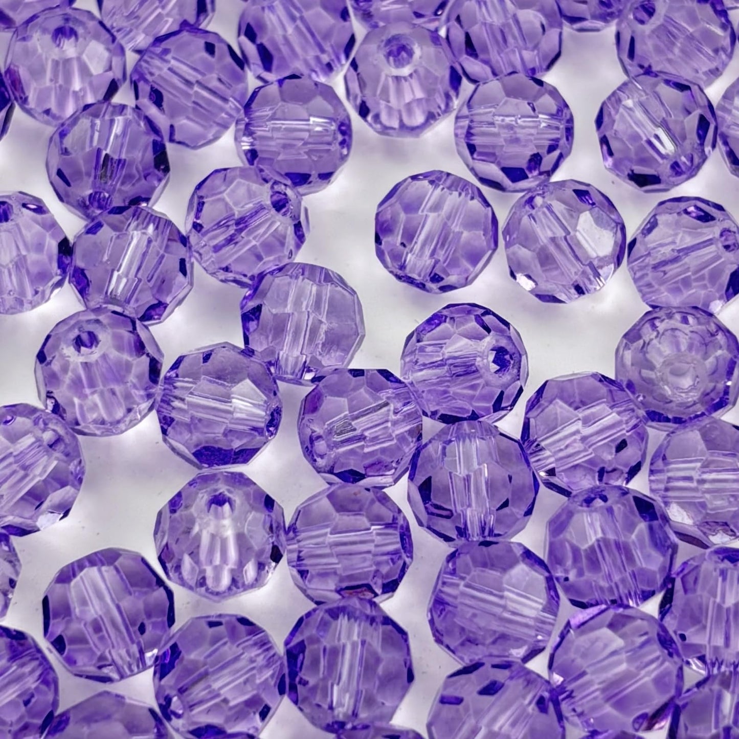 YUEXIGO 400pcs 3mm Round Crystal Glass Beads for Jewelry Making, Faceted Crystal Glass Spacer Beads for Bracelet Earring Necklace DIY Craft(Crystal Purple)