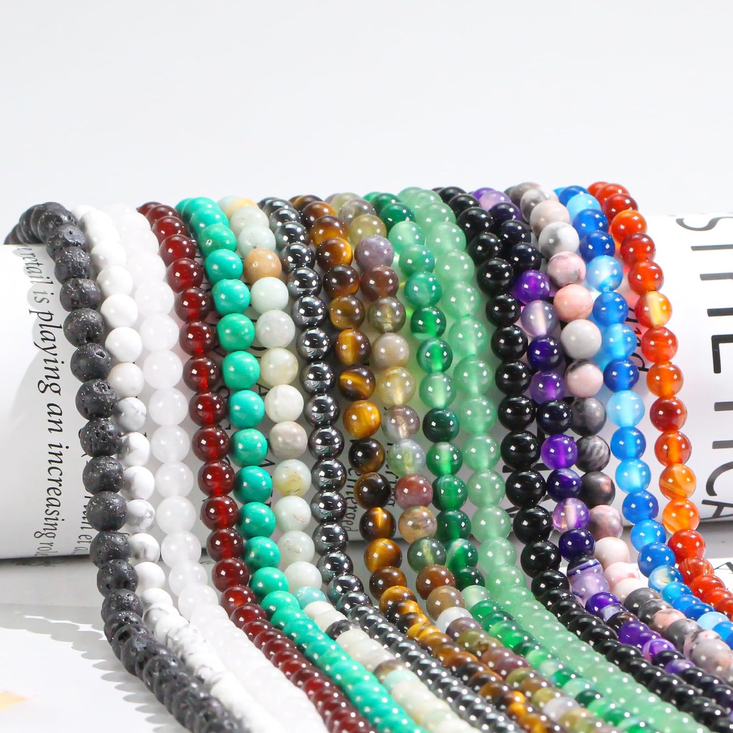 4mm Natural Gemstone Beads for Bracelets Pink Zebra Jasper Crystal Small Beads for Jewelry Making Necklaces Earrings Crafts (15"/Strand)