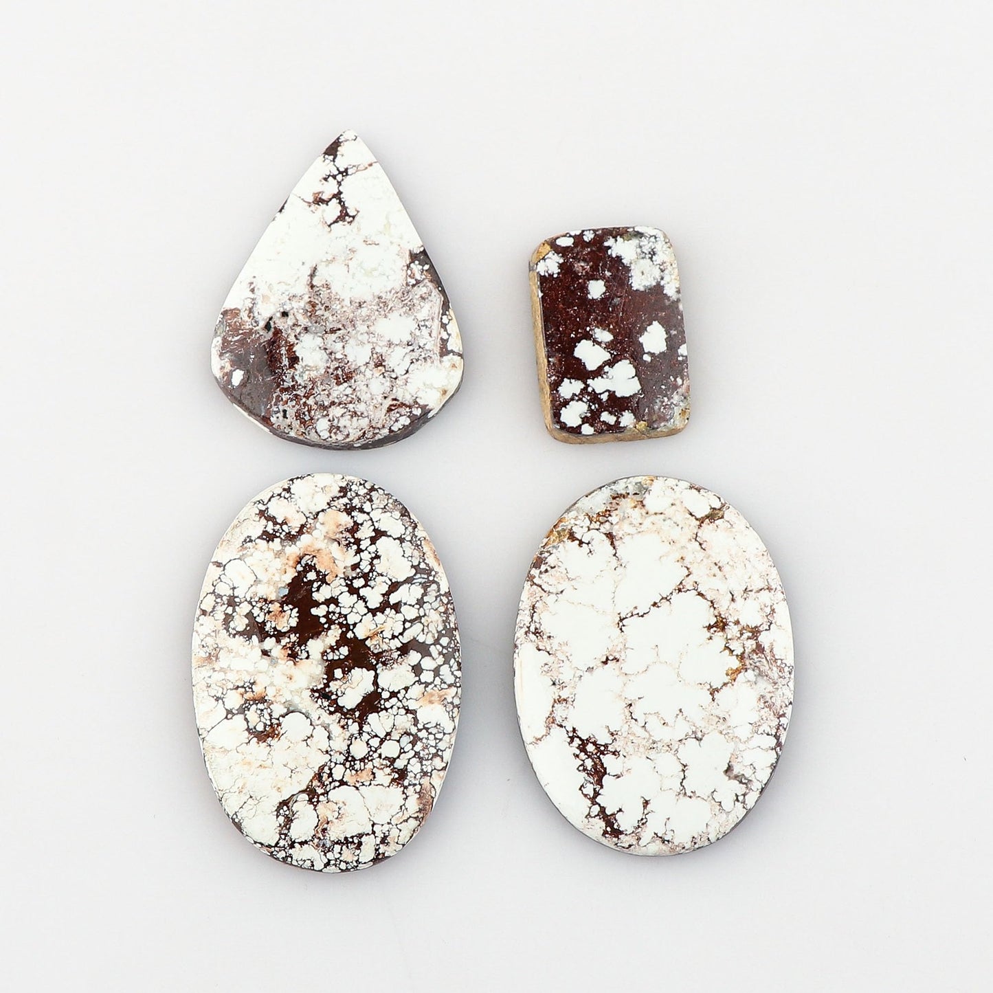 CRYSTALIS Wholesale 4pcs Natural WildHorse-Jasper Loose Gemstone Bulk Cabochons Jewelry Making Supply, Chakra Healing Polished Stones, Wire Wrapping, DIY, Gem Collection, Mix-Shapes, 20-40mm