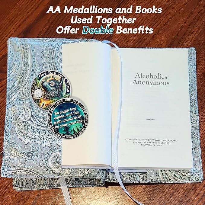 One Day at a Time 28 Year Sobriety Coin - Recovery Aurora Forest Wolf AA Coins - Addiction NA AA Chips and Medallions - Celebrate 1-30 Living Clean Narcotics Alcoholics Anonymous Gifts for Men Women