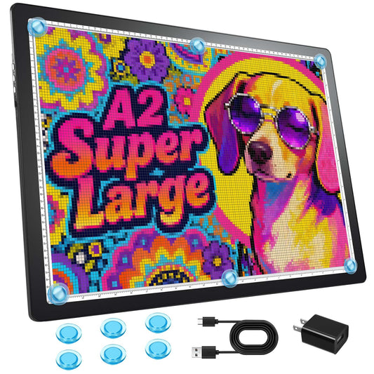 Bylitodt Rechargeable A2 Extra Large Light Board for Diamond Painting, Magnetic Copy Pad with Side Button, 3Color Modes 25.2 "x 18.4" LED Light Box for Tracing and Drawing, Sketching, Weeding Vinyl