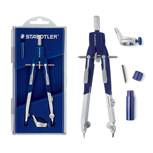 STAEDTLER Mars Comfort Metal 6" Compass Set with Case, Adaptor & Lead