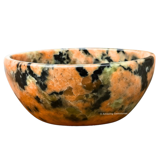Pink Granite Crystal Bowl - 2 Inch Decorative Bowls for Room and Home Decor - Gemstone Healing Crystals for Elegant Display, Positive Energy Balance and Gift
