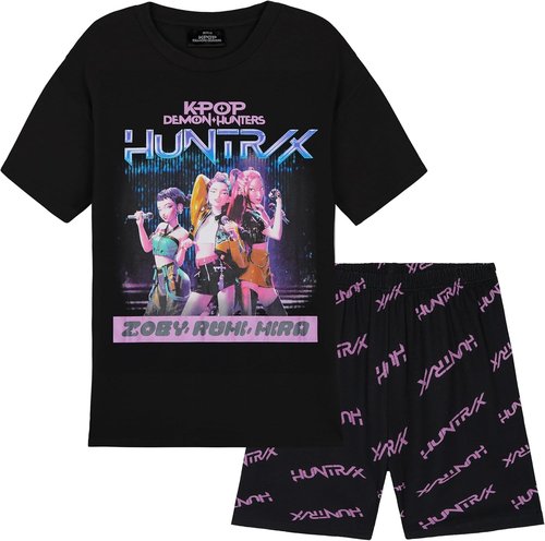 KPop Demon Hunters | Officially Licensed 2-Pc Pajamas Set for Girls, Ages 5-14 | Soft T-Shirt & Shorts Lounge Set