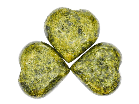 Amazing Gemstone Green Tourmaline in Matrix Crystal Heart Palm Stone - Pocket Massage Worry Stone for Natural Body Chakra Balancing, Reiki Healing and Crystal Grid