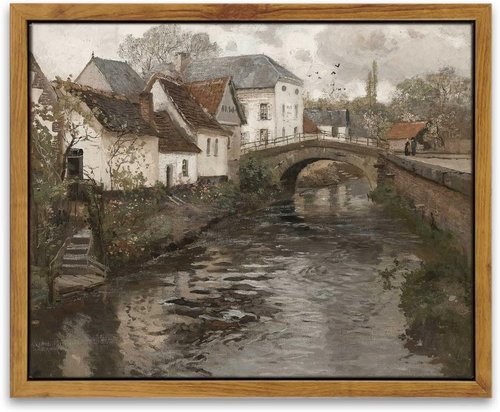 InSimSea Framed Canvas Wall Art - Vintage Scenery for Home & Office Decor | 8"x10" Classical Oil Painting