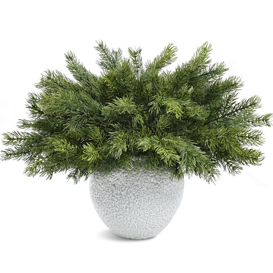 Artgar 24 Pcs Christmas Pine Branches - 18" Realistic Artificial Greenery Pine Stems - Real Touch Faux Cedar Picks for Vase, DIY Garland Wreath Home Indoor Outdoor Xmas Decorations