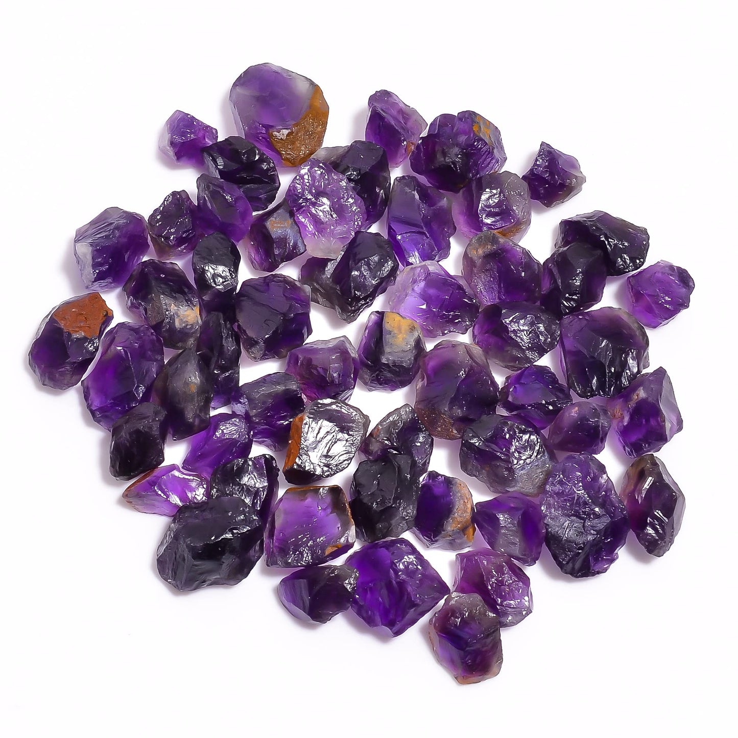 Gemkora 100 carats Raw Amethyst Rough Gemstone, Natural Crystals, Healing Stones, Wholesale Lot, Jewelry Making Supply, 10 to 16mm, 8 to 10pcs