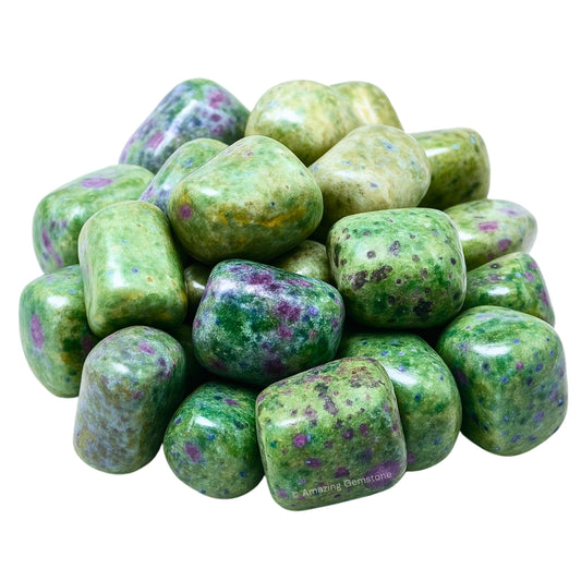Amazing Gemstone Ruby Fuchsite Crystals and Healing Stones Tumbled - 1000+ Carats Ruby Fuchsite Stone, Natural Healing Stones for Energy Balance, Stress Relief - Premium Polished Gems Rocks
