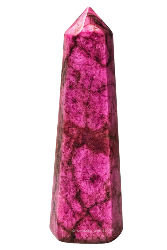 Amazing Gemstone Cobalt Calcite Crystal Towers - Natural Healing Crystal Point Obelisk for Reiki Healing and Crystal Grid (3" to 4" INCH)